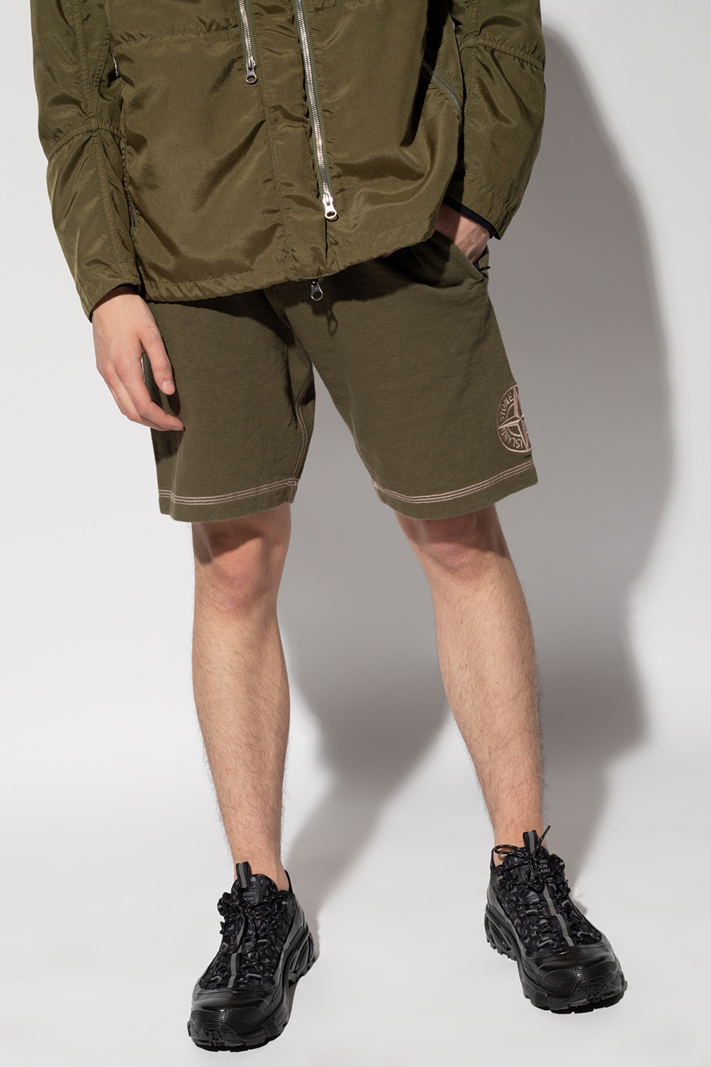 Stone Island Logo-embroidered shorts